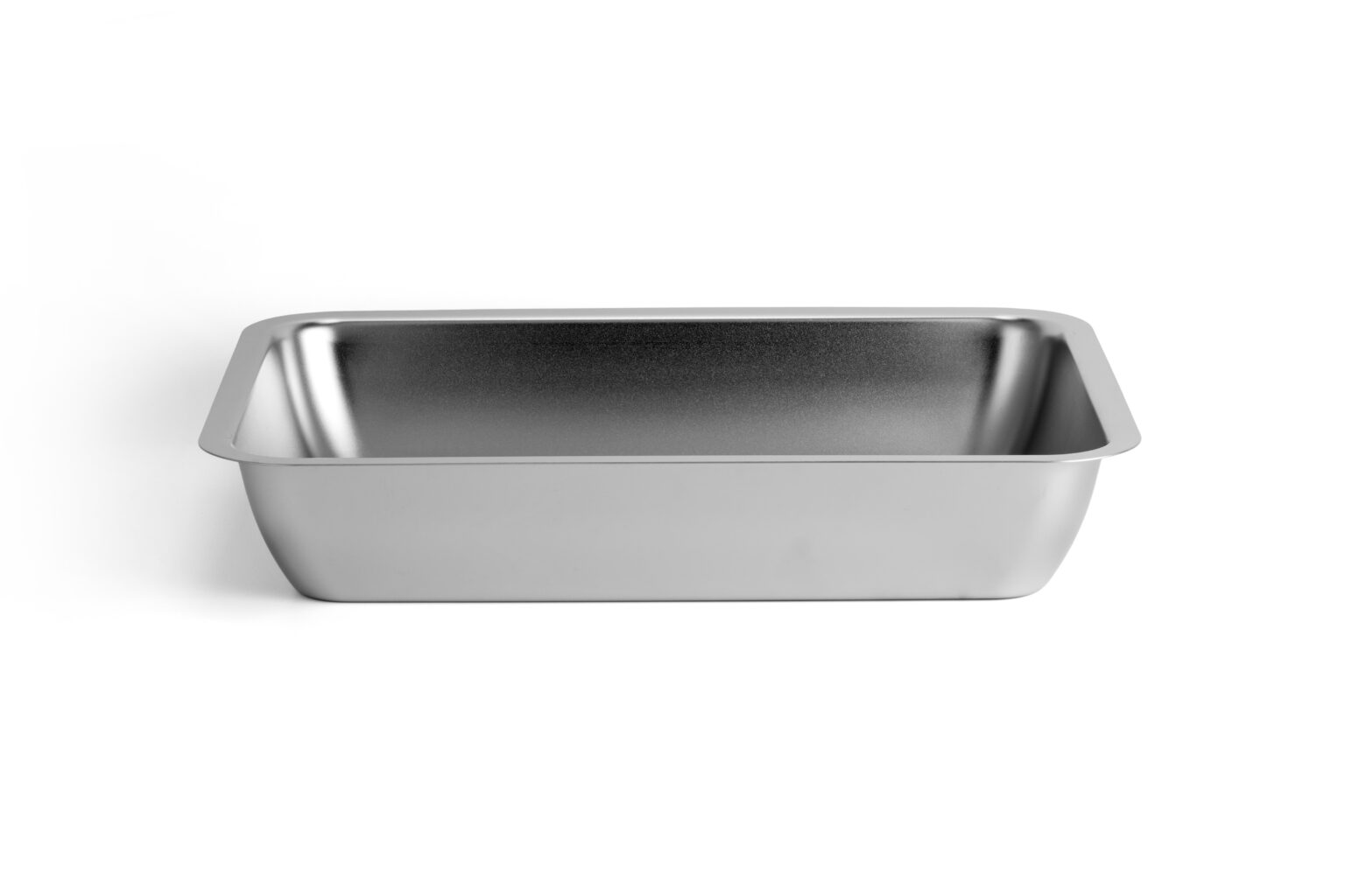 Stainless steel serving tray for food presentation and catering.