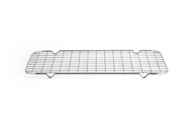 Stainless steel kitchenware rack for oven or storage, durable and easy to clean.