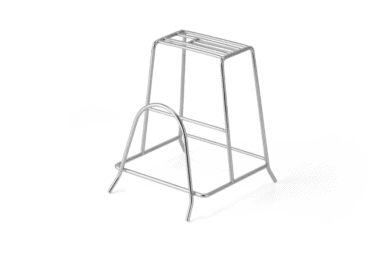 Stainless steel dish drying rack for kitchen, durable and rust-resistant.