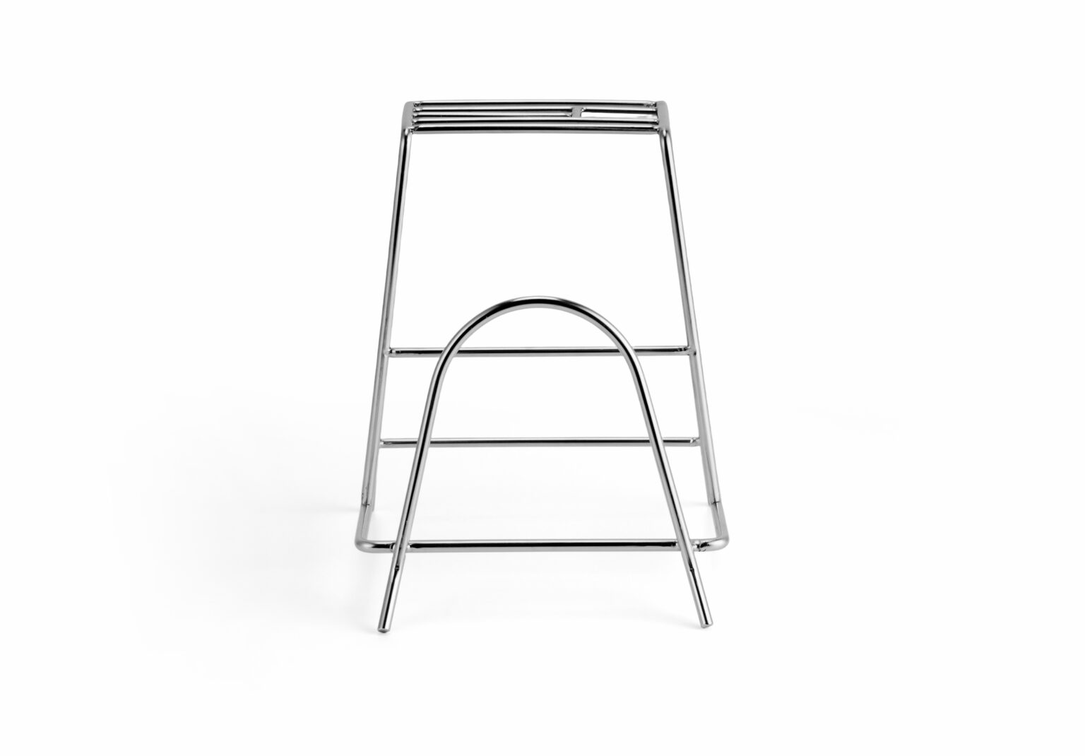 Durable stainless steel step stool with three steps for easy access.