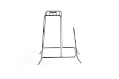 Stainless steel pot lid holder for kitchen organization and storage. Durable and rust-resistant desi.