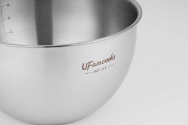 High-quality stainless steel mixing bowl for kitchen use.
