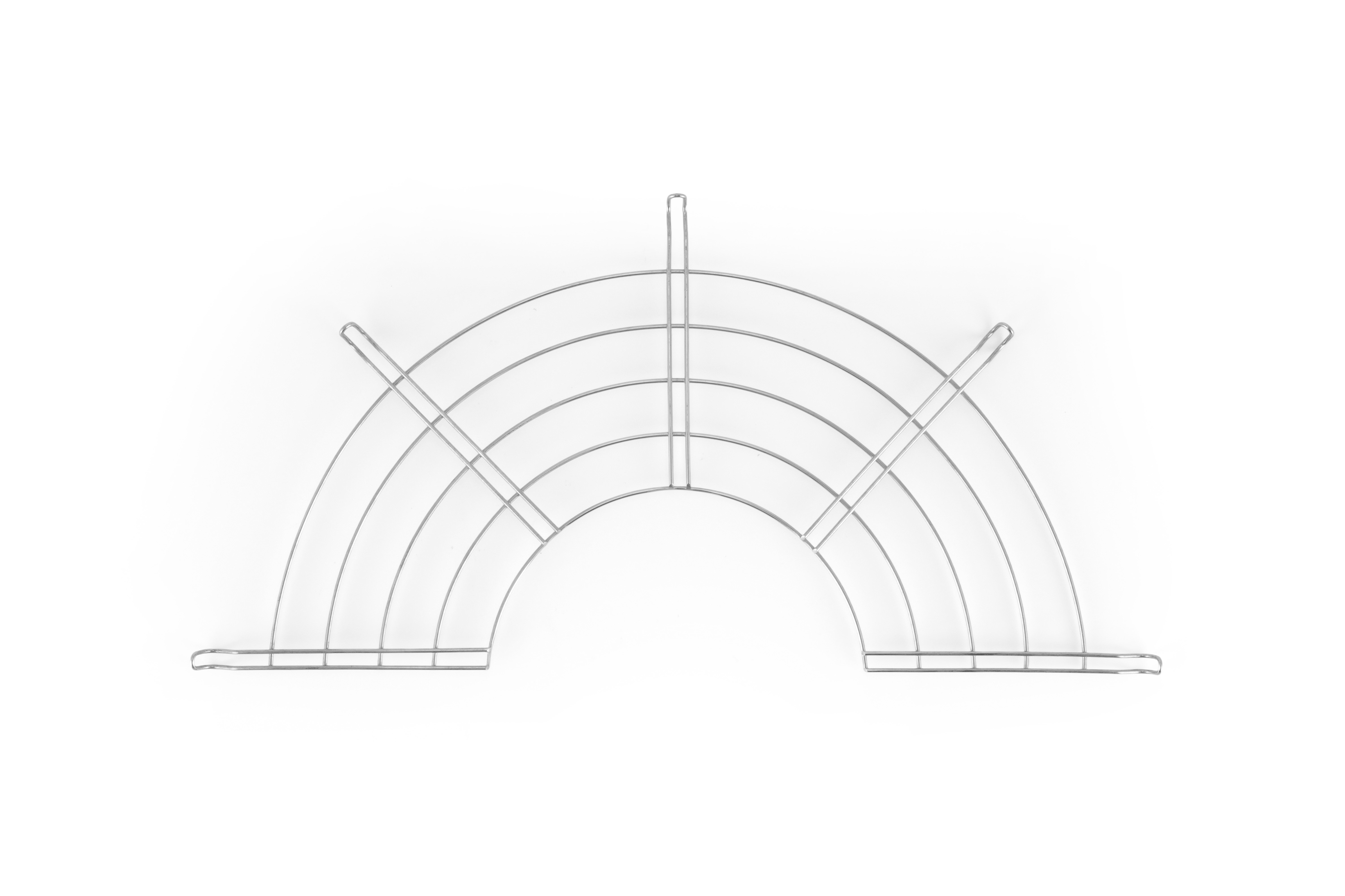 Kitchenware display rack Stainless steel kitchenware display rack for organized storage.