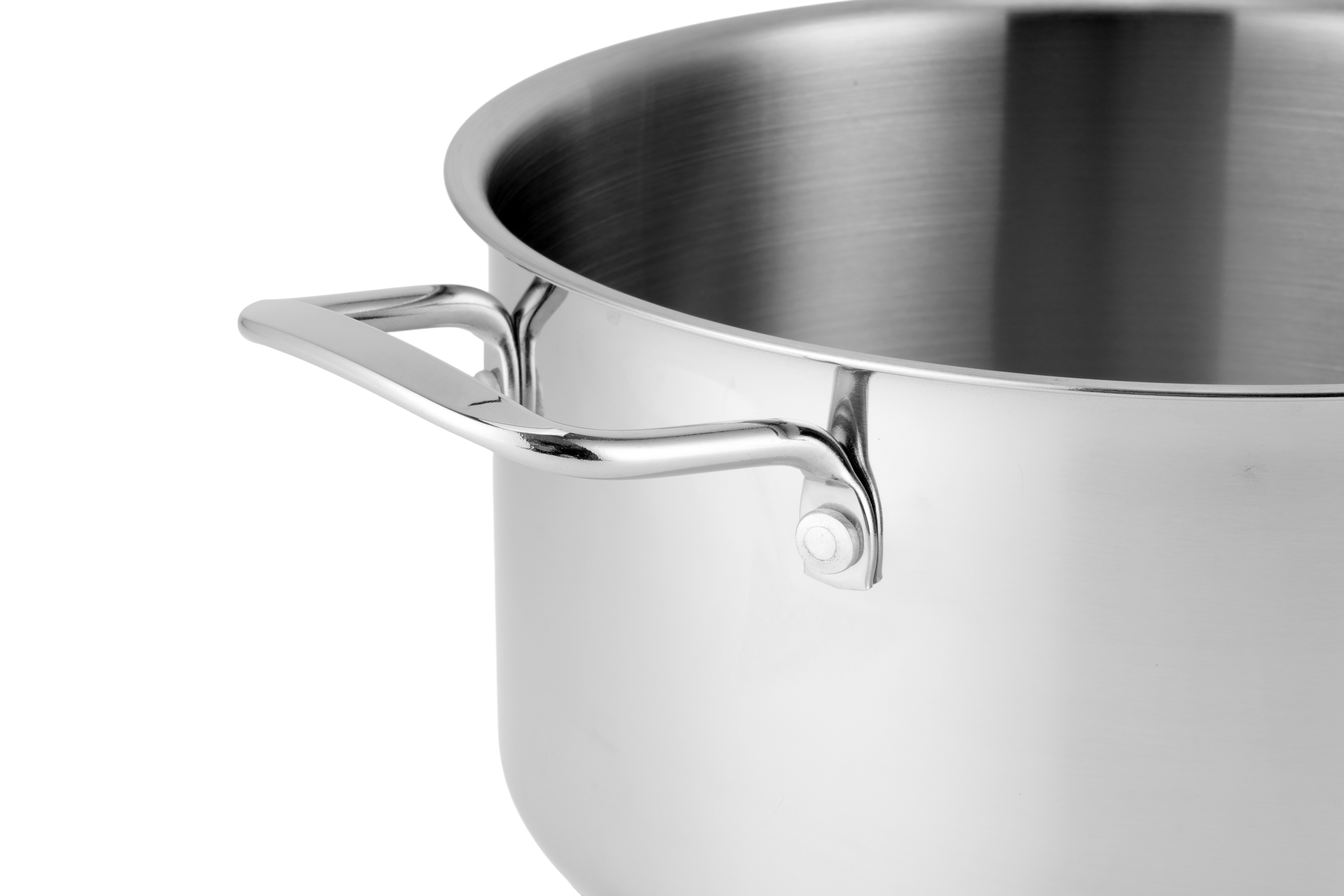 Stainless Steel Cooking Pot High-quality stainless steel cooking pot with sturdy handle for professional kitchens.
